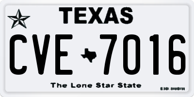 TX license plate CVE7016