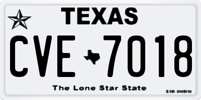 TX license plate CVE7018