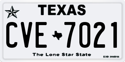 TX license plate CVE7021