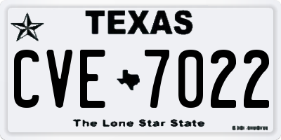 TX license plate CVE7022