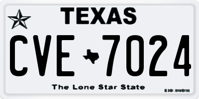 TX license plate CVE7024