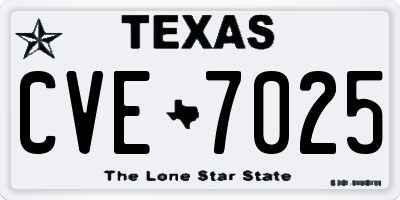 TX license plate CVE7025