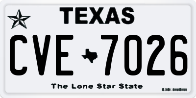 TX license plate CVE7026
