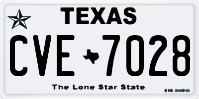 TX license plate CVE7028