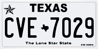 TX license plate CVE7029
