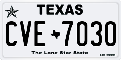 TX license plate CVE7030