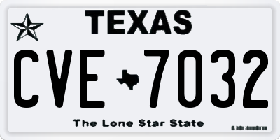 TX license plate CVE7032