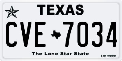 TX license plate CVE7034