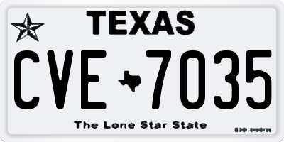 TX license plate CVE7035