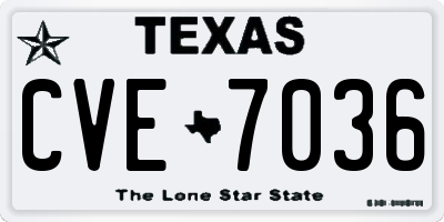 TX license plate CVE7036