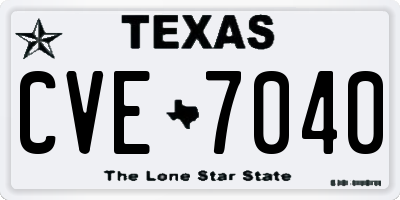 TX license plate CVE7040