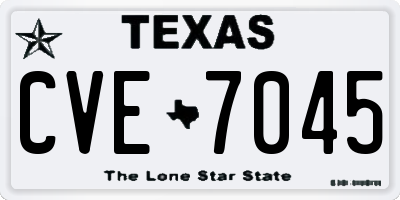 TX license plate CVE7045