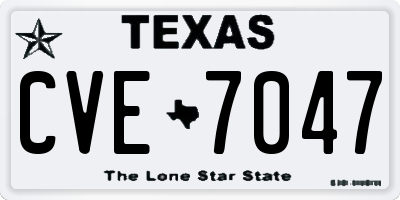 TX license plate CVE7047