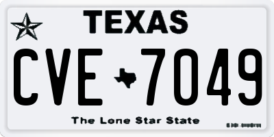 TX license plate CVE7049