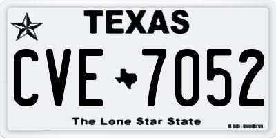 TX license plate CVE7052