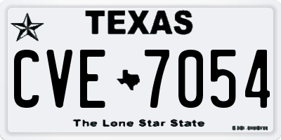 TX license plate CVE7054