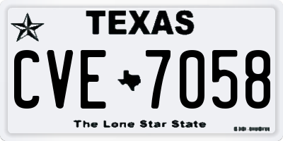 TX license plate CVE7058