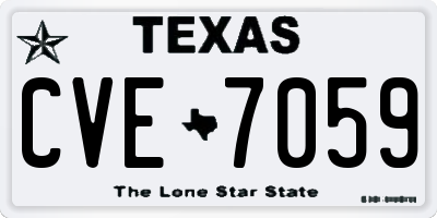 TX license plate CVE7059