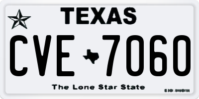 TX license plate CVE7060