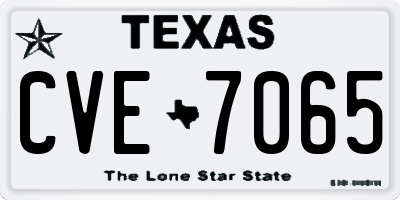 TX license plate CVE7065