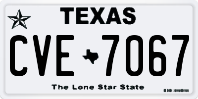 TX license plate CVE7067