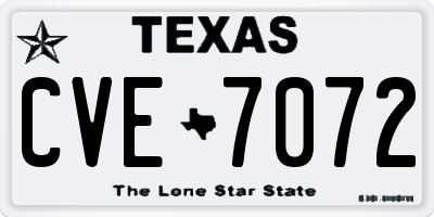 TX license plate CVE7072