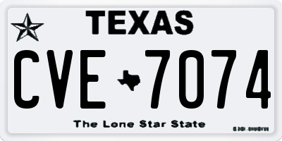 TX license plate CVE7074