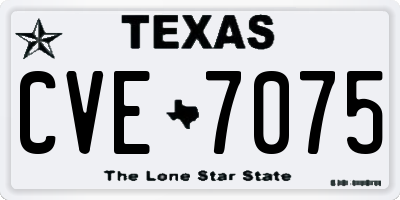 TX license plate CVE7075