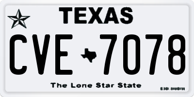 TX license plate CVE7078