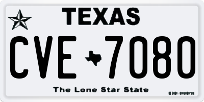 TX license plate CVE7080