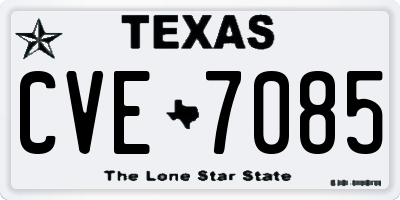 TX license plate CVE7085