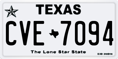 TX license plate CVE7094