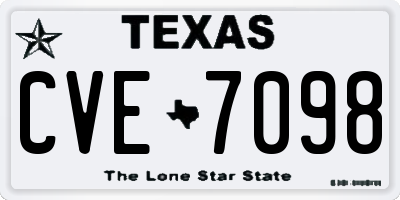 TX license plate CVE7098