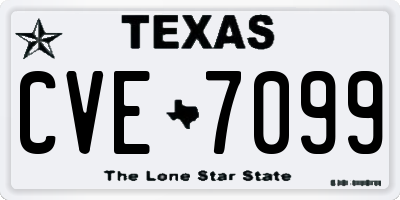TX license plate CVE7099
