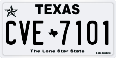 TX license plate CVE7101