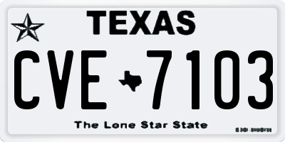 TX license plate CVE7103