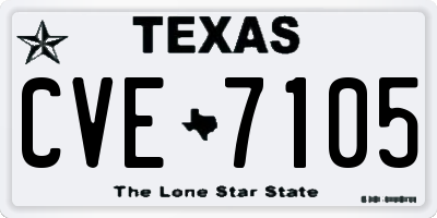 TX license plate CVE7105