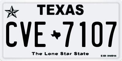 TX license plate CVE7107
