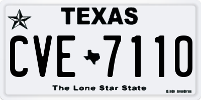 TX license plate CVE7110