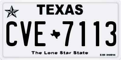 TX license plate CVE7113