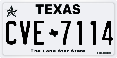 TX license plate CVE7114