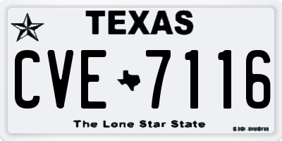 TX license plate CVE7116
