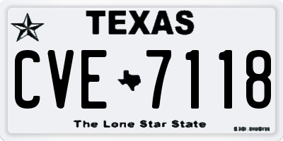 TX license plate CVE7118
