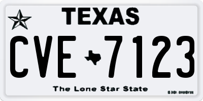 TX license plate CVE7123