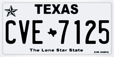 TX license plate CVE7125