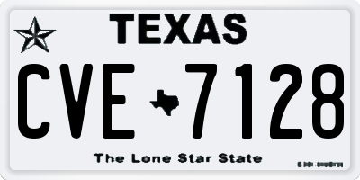 TX license plate CVE7128