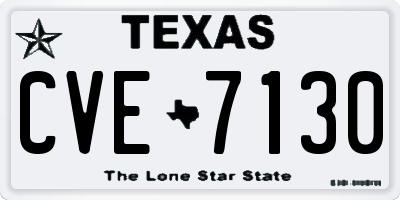 TX license plate CVE7130