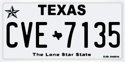 TX license plate CVE7135