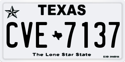 TX license plate CVE7137