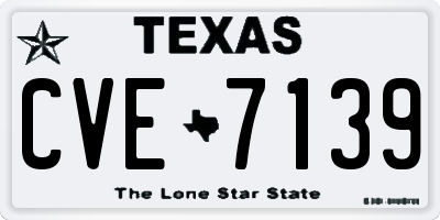 TX license plate CVE7139